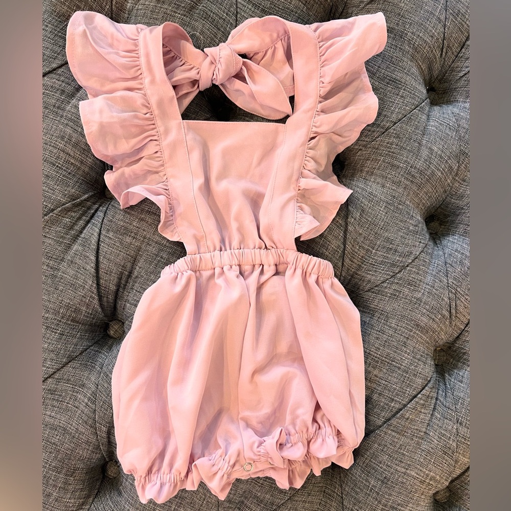 Adorable girls dusty pink romper